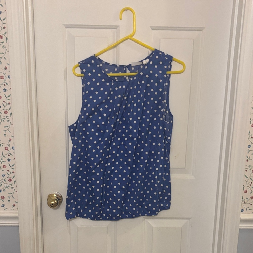 Liz Claiborne Blue Polka Dot Blouse